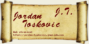 Jordan Tošković vizit kartica